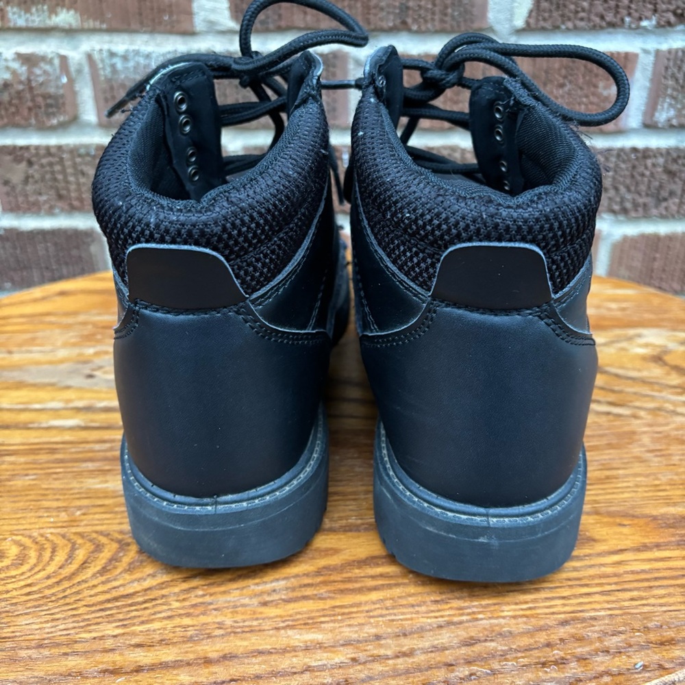 BRAHMA men's heavy duty steel toe leather upper black work boots Sz 10.5 W - Picture 8 of 10